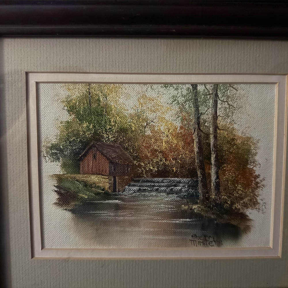 Original Sherry Masters Oil Painting – Rustic Barn Scene Framed 10x12